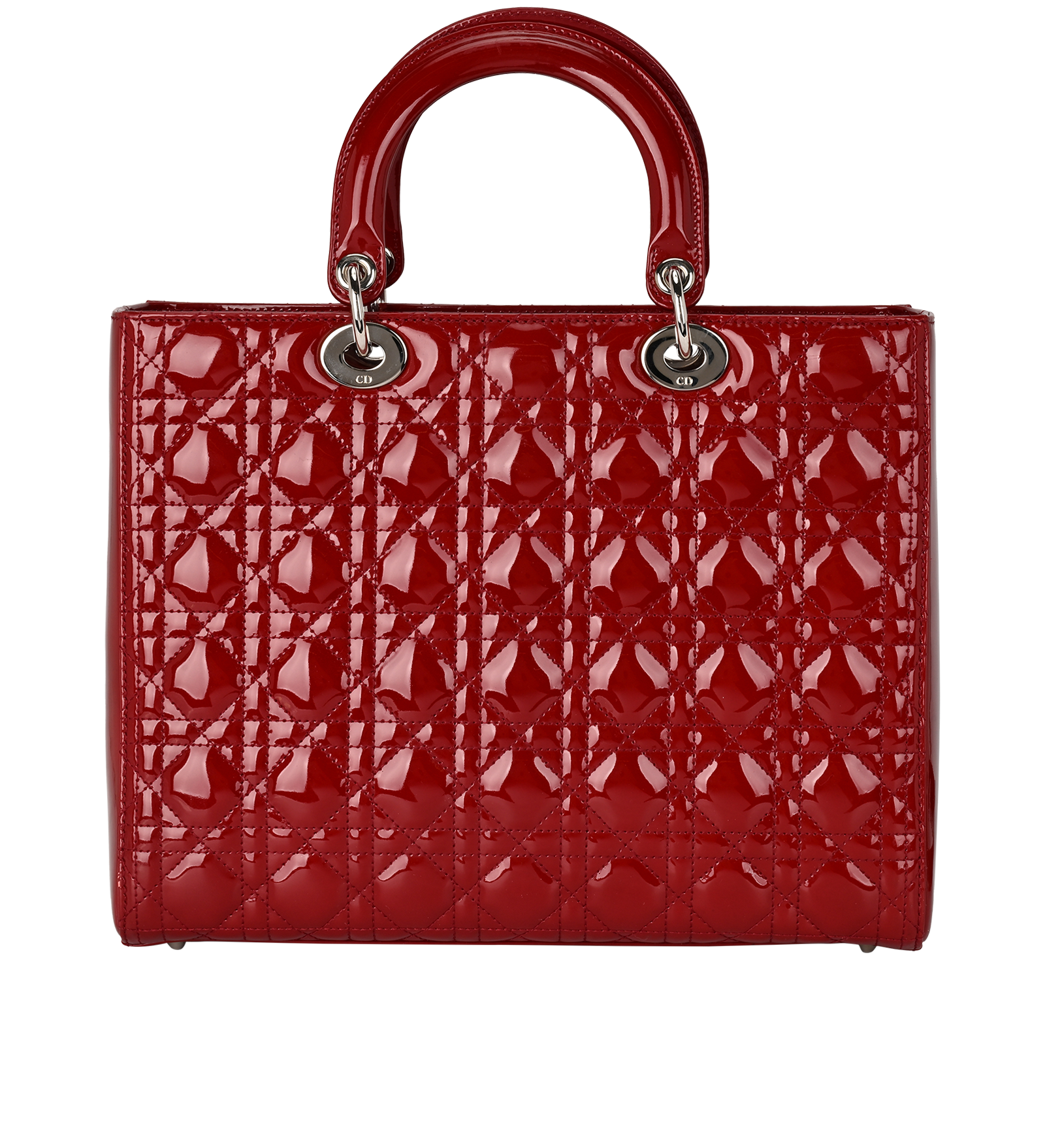 Large Lady Dior, &pound;1,500, Handbags, Red, Patent Leather, Back view